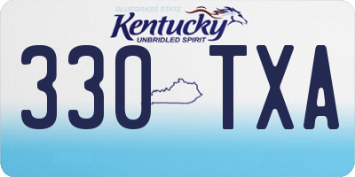 KY license plate 330TXA