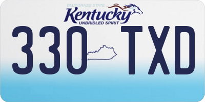 KY license plate 330TXD