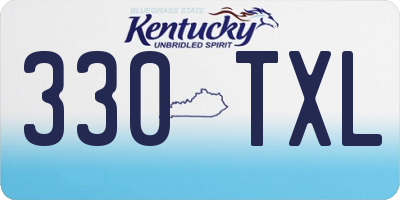 KY license plate 330TXL