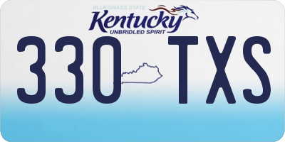 KY license plate 330TXS