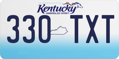 KY license plate 330TXT