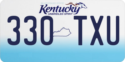 KY license plate 330TXU