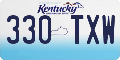 KY license plate 330TXW