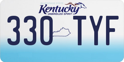 KY license plate 330TYF