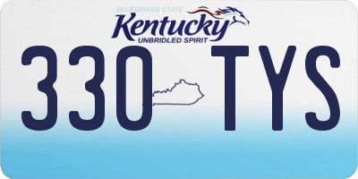 KY license plate 330TYS