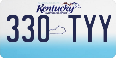 KY license plate 330TYY