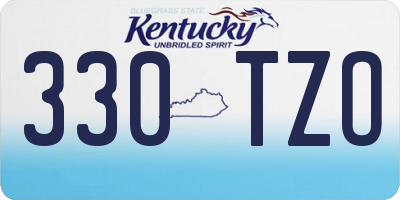 KY license plate 330TZO