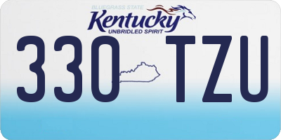 KY license plate 330TZU