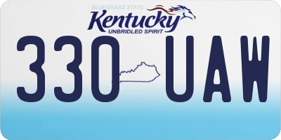 KY license plate 330UAW