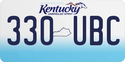 KY license plate 330UBC
