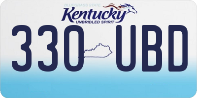 KY license plate 330UBD