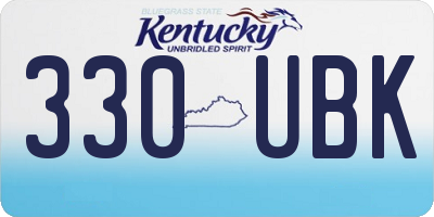 KY license plate 330UBK