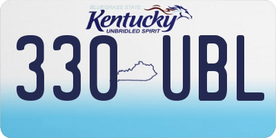 KY license plate 330UBL