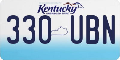 KY license plate 330UBN