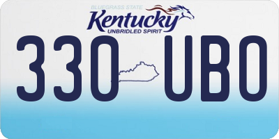 KY license plate 330UBO