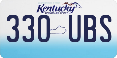 KY license plate 330UBS