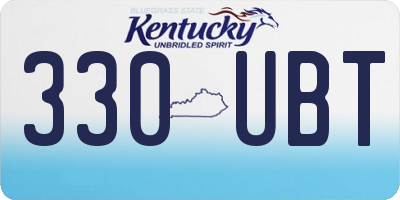KY license plate 330UBT
