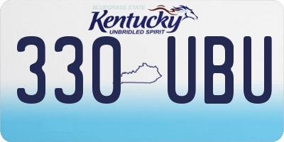 KY license plate 330UBU