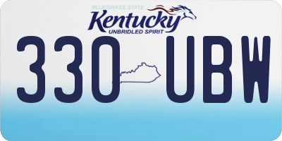 KY license plate 330UBW