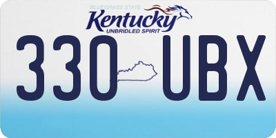 KY license plate 330UBX