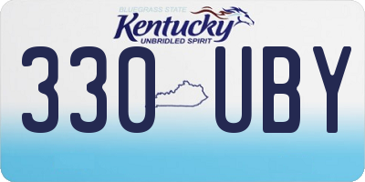 KY license plate 330UBY