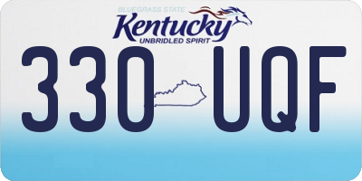 KY license plate 330UQF