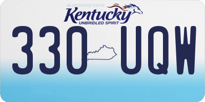 KY license plate 330UQW