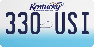KY license plate 330USI