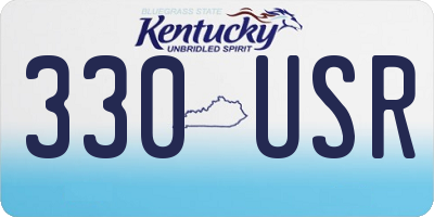 KY license plate 330USR