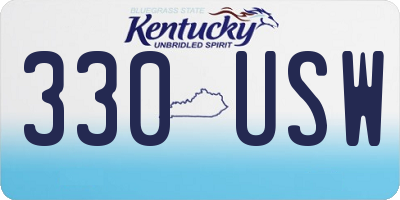 KY license plate 330USW