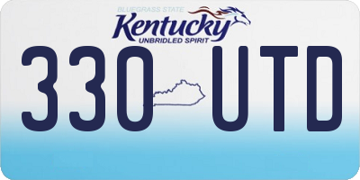KY license plate 330UTD