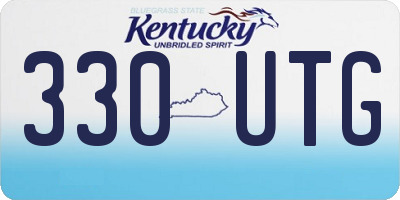 KY license plate 330UTG