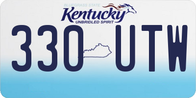 KY license plate 330UTW