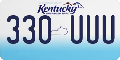 KY license plate 330UUU