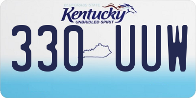 KY license plate 330UUW