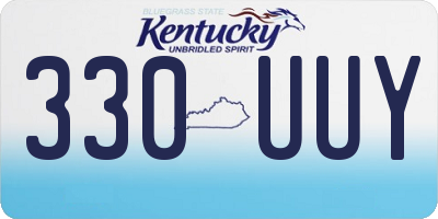KY license plate 330UUY