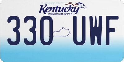 KY license plate 330UWF