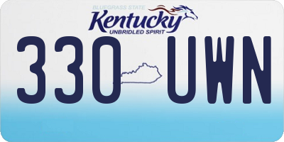 KY license plate 330UWN