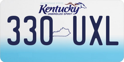 KY license plate 330UXL