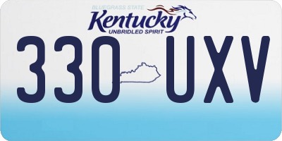 KY license plate 330UXV