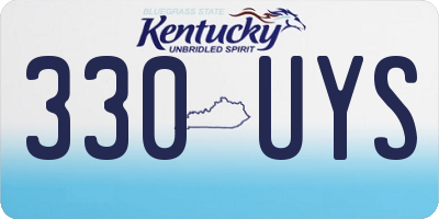 KY license plate 330UYS
