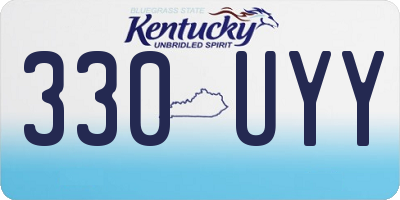 KY license plate 330UYY