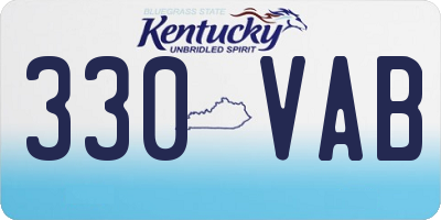 KY license plate 330VAB