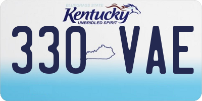 KY license plate 330VAE