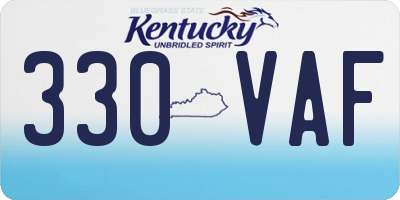 KY license plate 330VAF