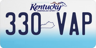 KY license plate 330VAP