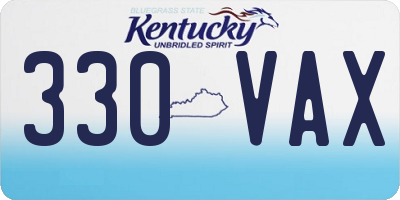 KY license plate 330VAX