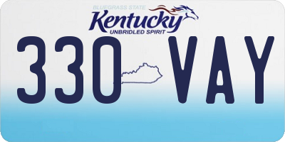KY license plate 330VAY
