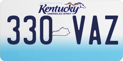 KY license plate 330VAZ