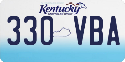 KY license plate 330VBA